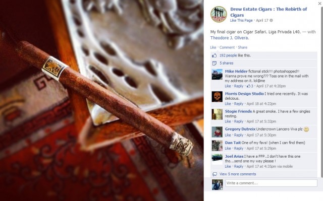 A great Facebook post by Drew Estate Cigars shows how social can lead to awareness, brand buzz, and sales.