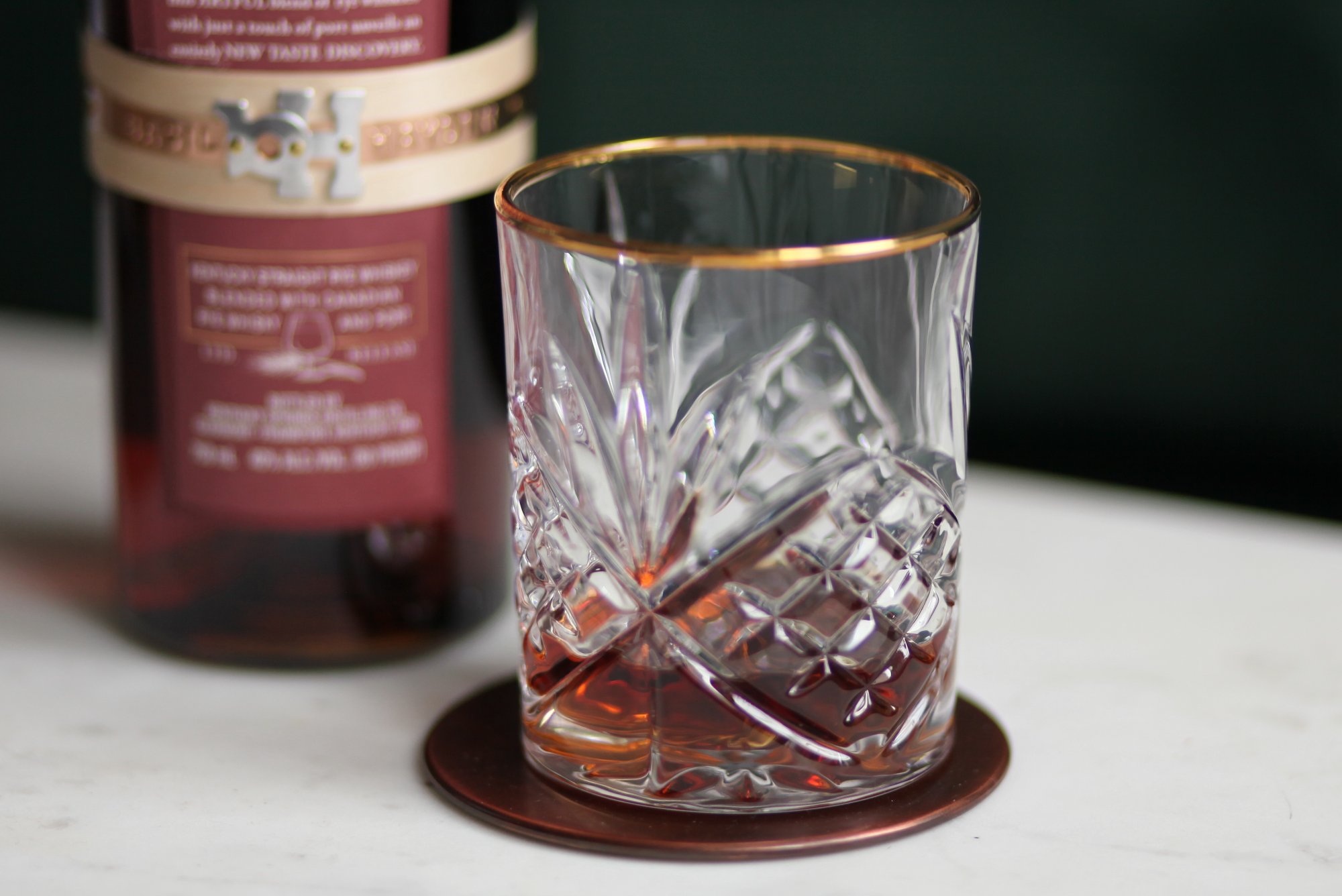 Basil Haydens Dark Rye in glass